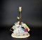 Antique Dresden Rococo Porcelain Figural Lamp, Germany