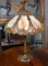 Antique Slag Glass Parlor Table Lamp