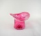 Fenton Cranberry Swirl Snowcrest 7.5” Top Hat Vase