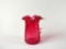 Fenton Cranberry / Clear 6.5” Glass Pitcher