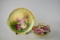Antique Hand Painted China Pickard Tray & Nippon Moriage Vase
