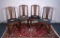 Set of Vintage Walnut Dining Side Chairs with Embroidery Seats
