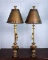 Pair of Gilded Sideboard Lamps