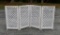 Cream White Grill Work Four-Panel Folding Screen