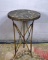 Marble Topped Gilt Strap Metal Stand