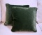Pair of Dark Green Velour Pillows