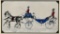 Antique 19th C. French Lithograph of  Horses and Carriage by Guillon