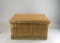 Large Framed Woven Basket with Lid