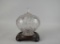 Antique 1870s Bryce Bros. Glass “Teasel” Pattern Covered Compote with Wooden Stand