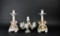 Ornate Antique Meissen Candlesticks with Sterling Silver Base Candelabra Center Piece