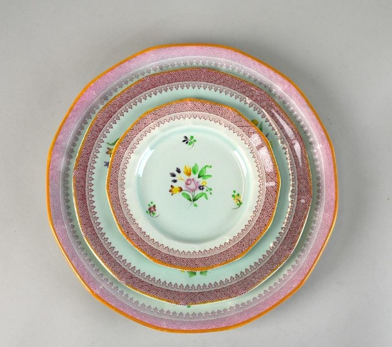 Adams Calyx Ware “Lowestoft” Ironstone 25 Piece Set & Eight Coordinating Calyx Ware Items, England