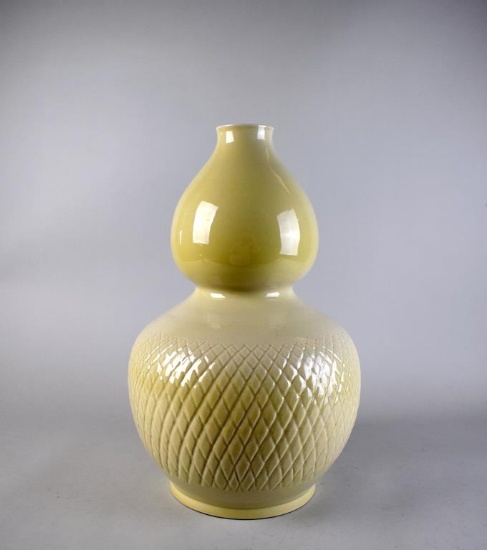 Large 19” Ceramic Vase / Lamp Base with Drilled Bottom