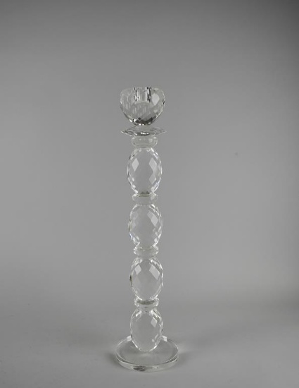 Tall 19” Faceted Crystal Candlestick