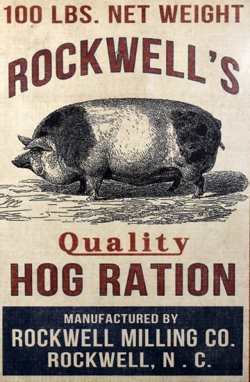Framed Vintage Advertisement Poster for Rockwell's Quality Hog Ration, Rockwell, NC