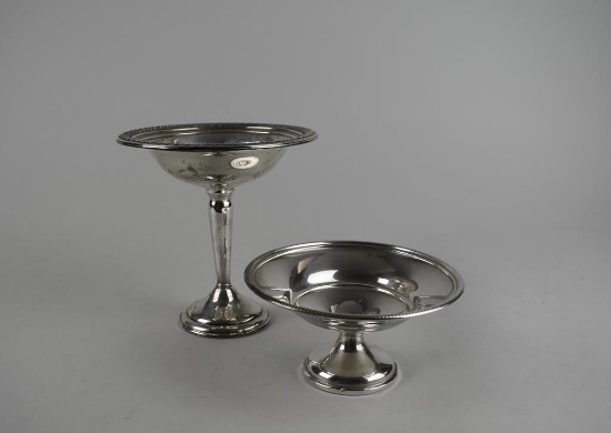 Two Weighted Sterling Silver Compotes