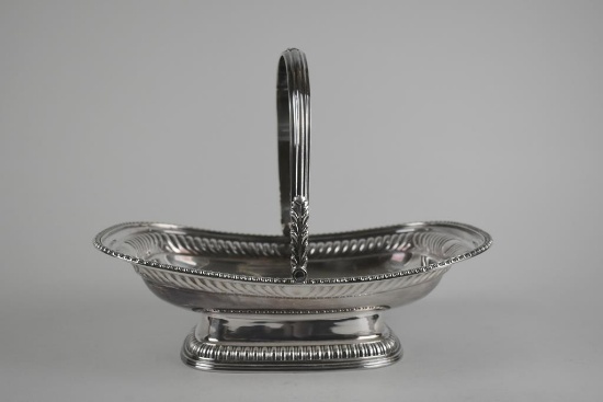 Blagden Hodgson & Co. Silver Plate Footed Basket with Handle, England