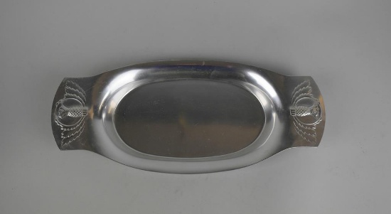 Kensington Ware Aluminum Oval Serving Tray with Pineapple Motif