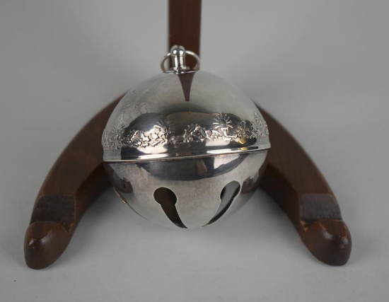 Wallace Silver Co. 1980 Silver Plate Sleigh Bell Christmas Ornament