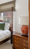 Georgian Style Flame Mahogany and Brass Nightstand Chest by Hickory Chair Co.