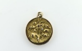 Antique Gold Locket Pendant with 2 mm Diamond