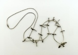 Vintage Sterling Silver Native American 30” Fetish Necklace