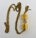 Fine Vintage Swiss Fidelity 17 Jewel Incabloc Pendant Watch on 28” Chain