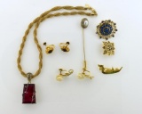 Lot of Vintage Costume Jewelry: Sarah Cov, Coro, Gold-Filled, Enameled & More