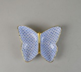 Herend Sapphire Butterfly Fishnet Trinket Dish (No 7548), Hungary