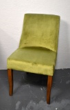 Contemporary Olive Green Velour Club Chair