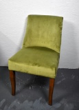 Contemporary Olive Green Velour Club Chair