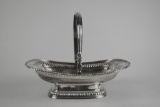 Blagden Hodgson & Co. Silver Plate Footed Basket with Handle, England