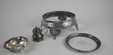 Lot of Four Silver Items: One Sterling, Three Silver Plate