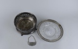 Lot of Three Service Ware Pieces: British Sterling Silver, Stieff Pewter & Derby Silver Plate