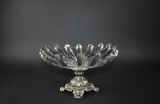 Ribbed Scallop Rim Centerpiece Bowl, Metal Base