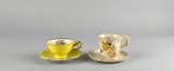 Lot of Two China Demitassee Cups with Saucers, Germany & England