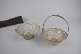 Two Vintage Silver Melchior Filigree Work Candy/Nut Baskets
