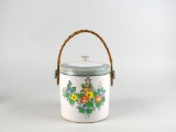 Biscuit Barrel with Wicker Handle, Japan