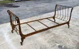 Vintage Aztec Warrior/ War Eagle Motif Gilt Metal Frame Day Bed