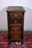 Fine Kittinger Carved Walnut Bedside Cabinet