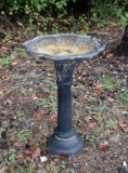 Vintage Cast Metal Black Birdbath