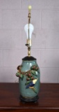 Ceramic Bird and Fruit Table Lamp
