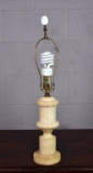 Vintage Alabaster Column Table Lamp