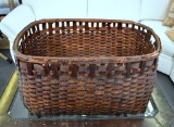 Large Antique Oak Splint Harvest Basket