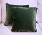 Pair of Dark Green Velour Pillows