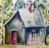 Jane Dean, (So .Car, XX) Cottage in Woods, Watercolor, Signed Lower Right