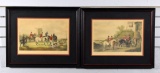 Pair of Antique Lithograph Prints after W. Shayer “The Meet” & “Returning from The Hunt”