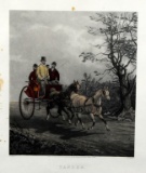 Antique Henry Alken 1878 Handcolored Engraving “Tandem”