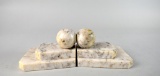 Pair of Ucagco Alabaster Art Deco Bookends, Italy