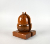 Pair of Walnut Acorn Figural Bookends