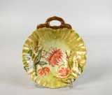 Hand Painted Nappy Dish with Brass Hanger